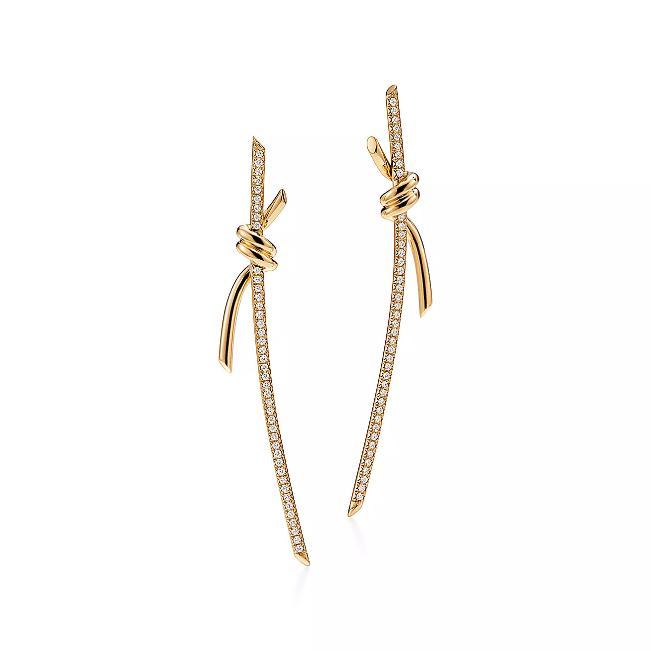 Roostick Knot Drop Diamonds Earrings