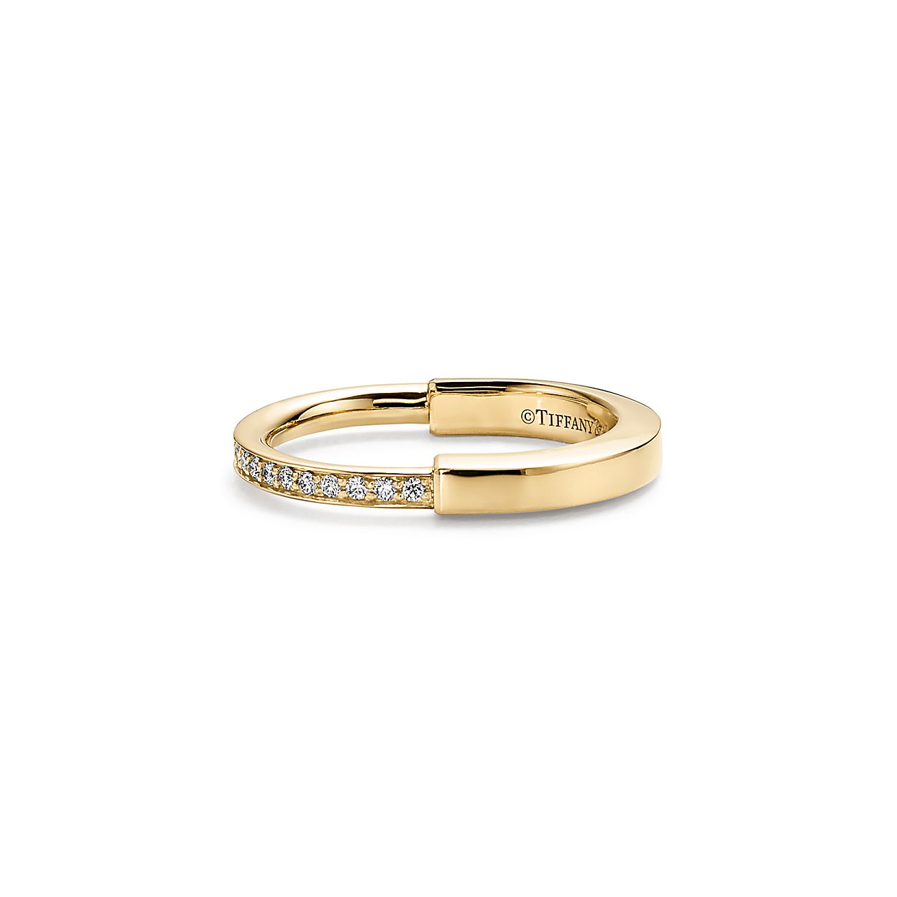 Roostick Lock Diamonds Yellow Gold Ring