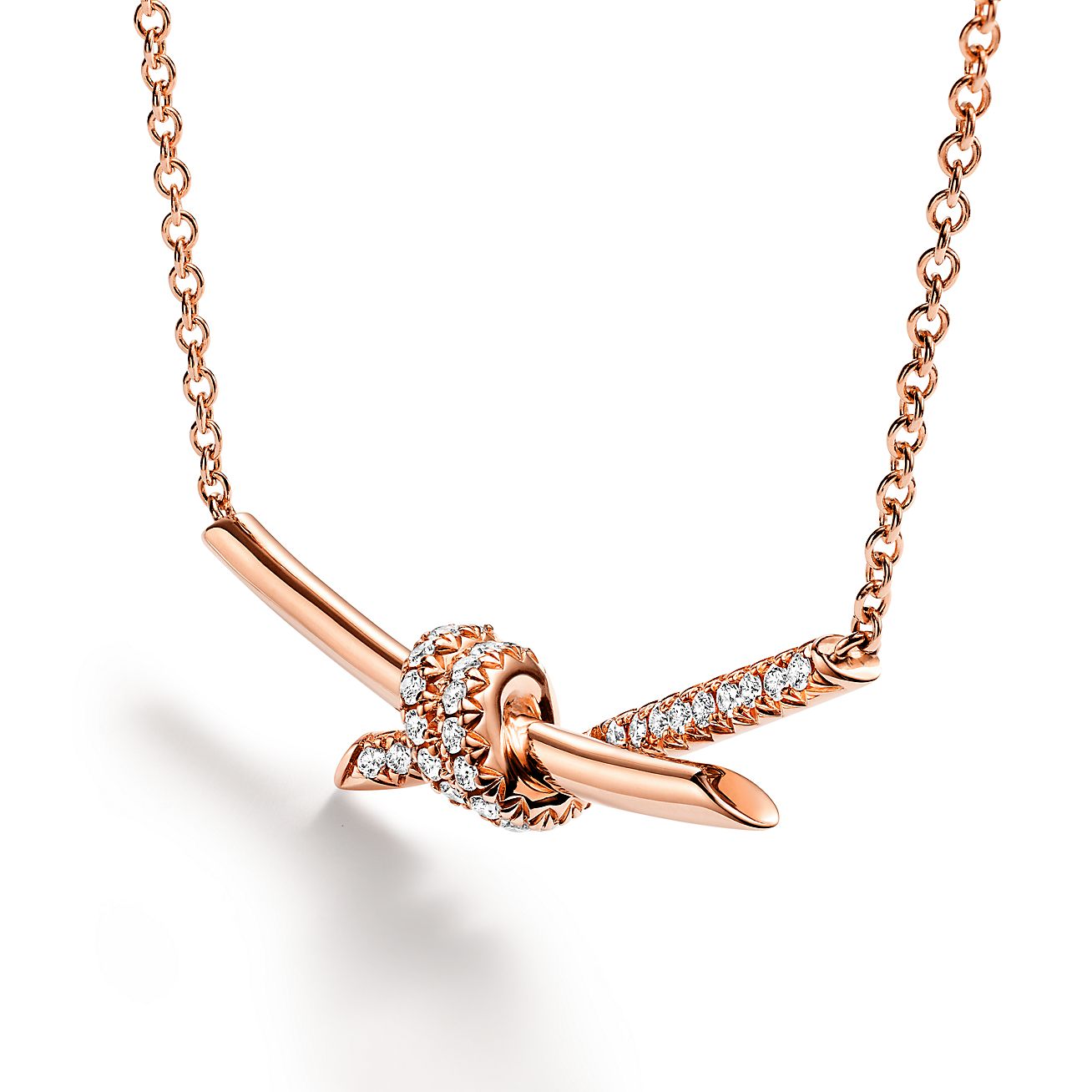 Roostick Knot Pendant Diamond Necklace