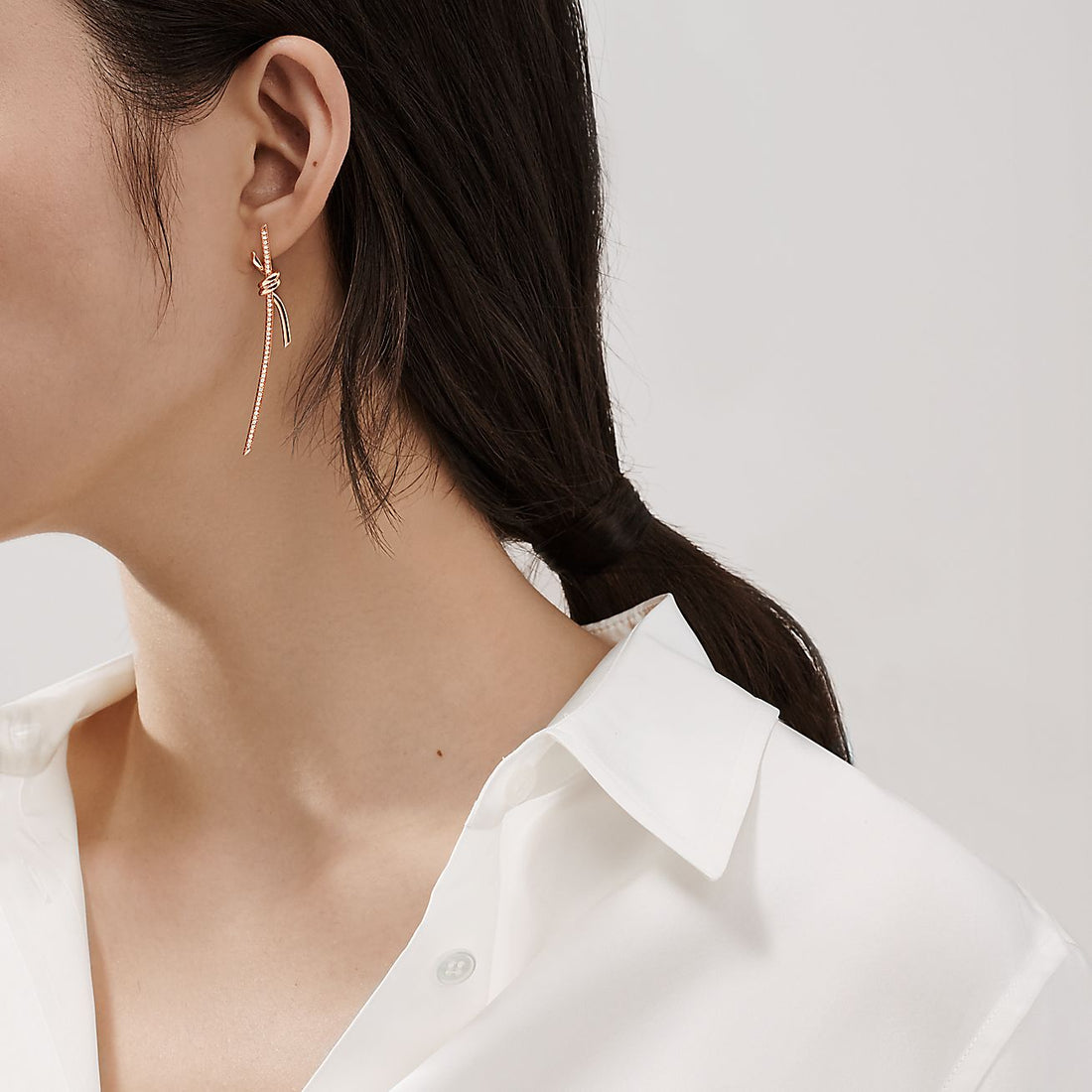 Roostick Knot Drop Diamonds Earrings