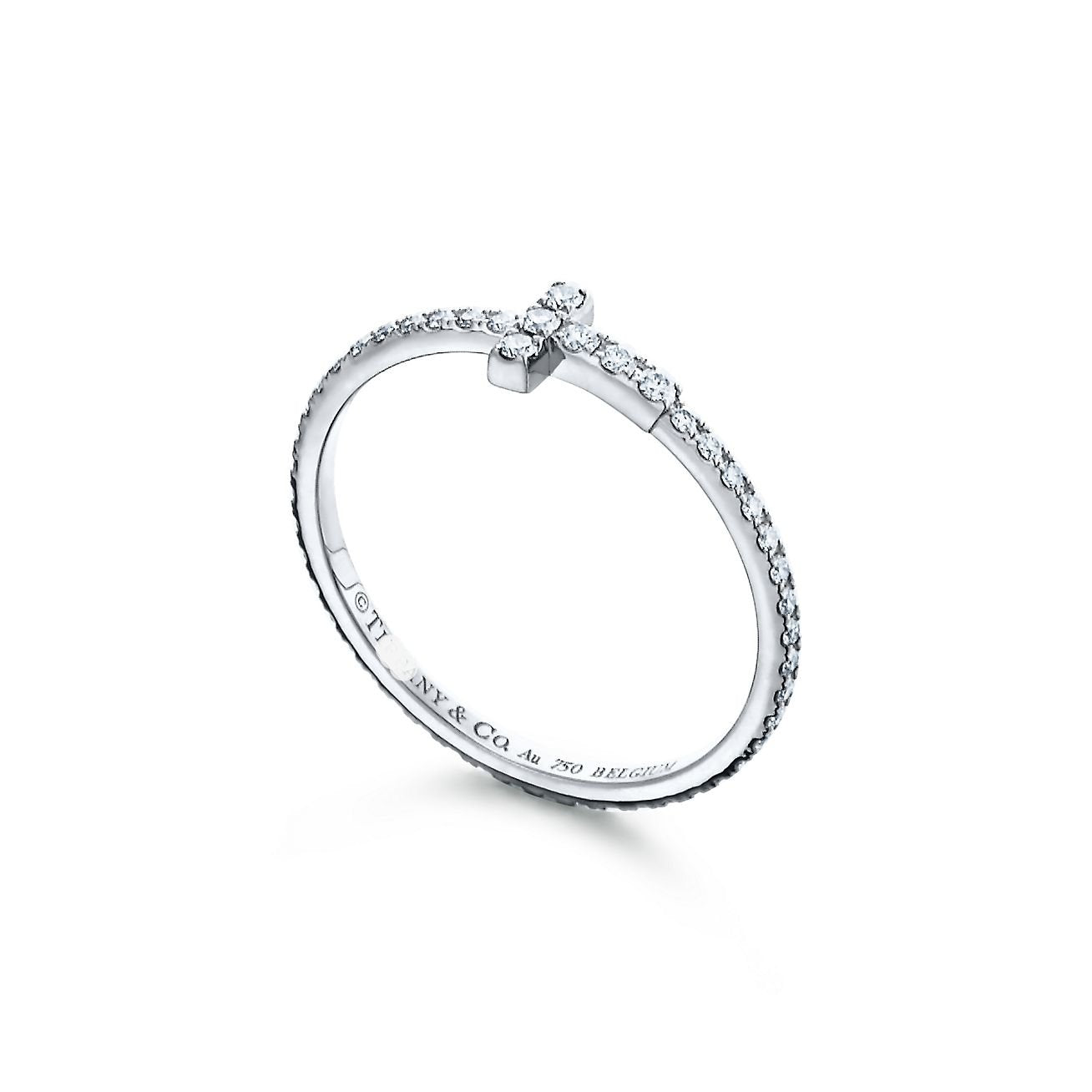 Roostick T Diamond Wire Band Ring