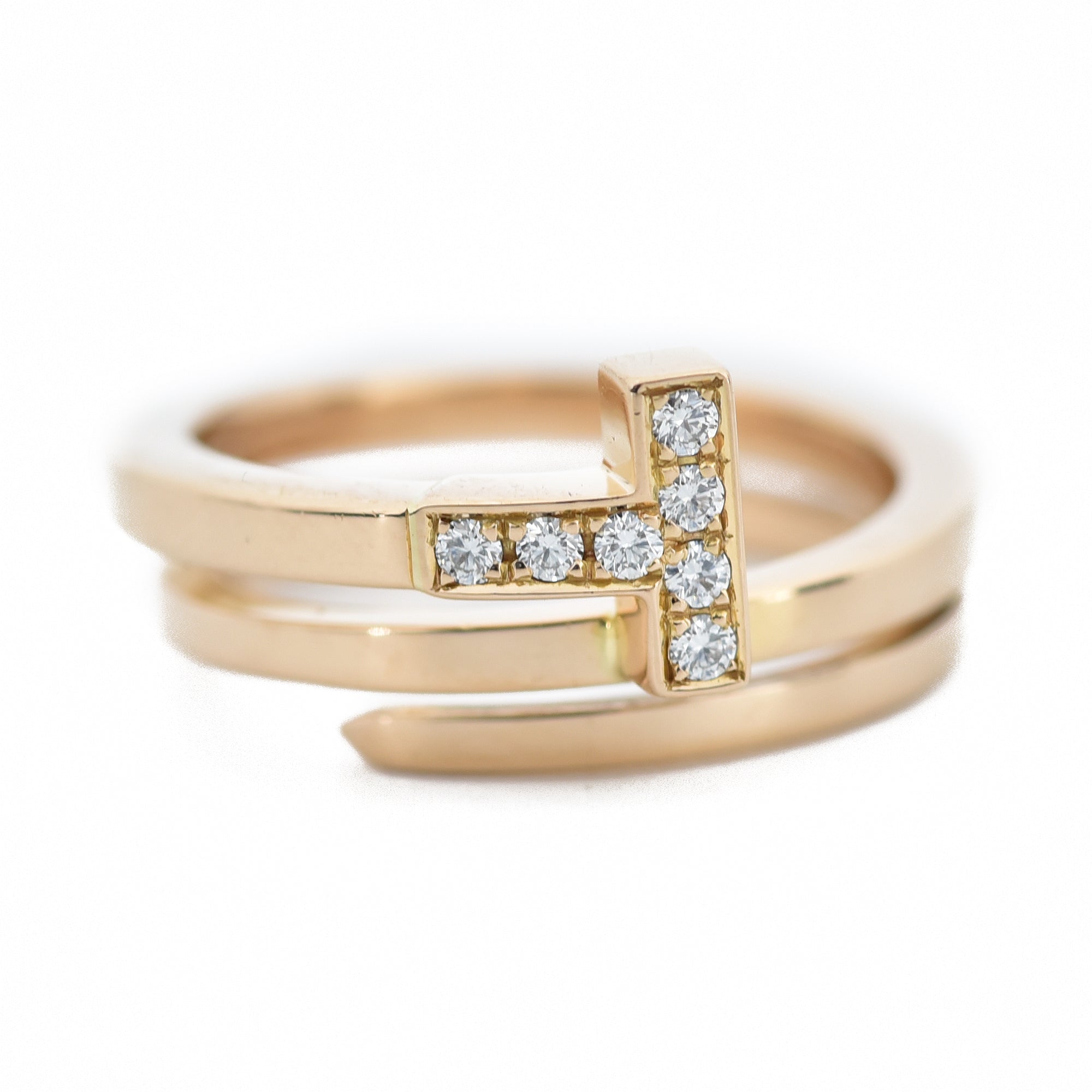 Roostick T Diamond Square Wrap Ring