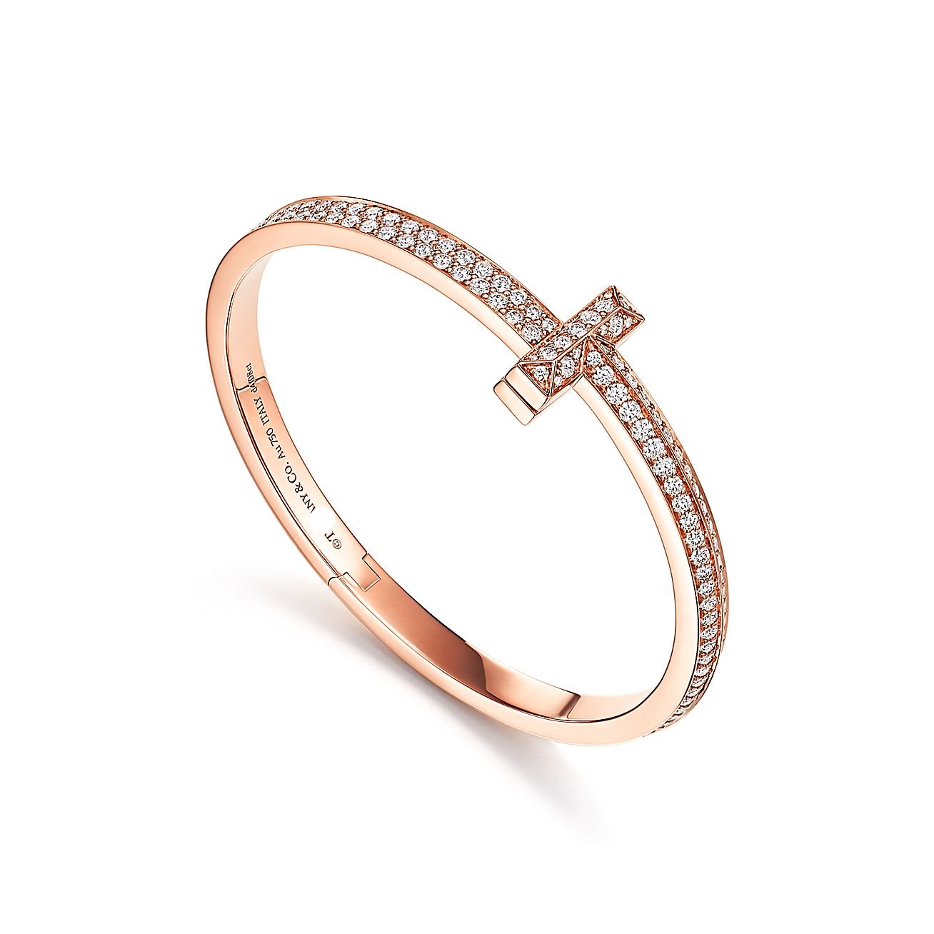 Roostick T1 Wide Diamond Hinged Bangle Bracelet