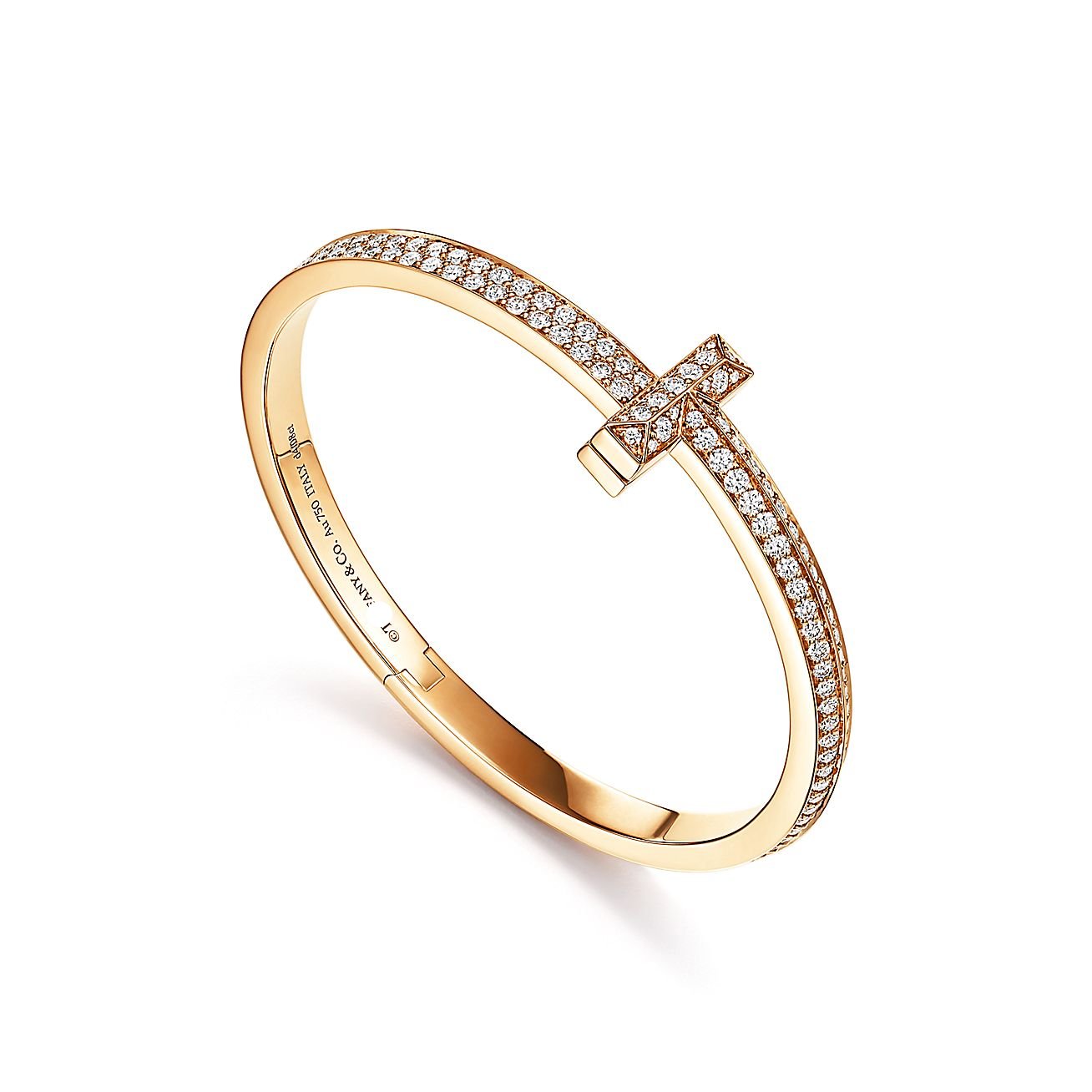 Roostick T1 Wide Diamond Hinged Bangle Bracelet