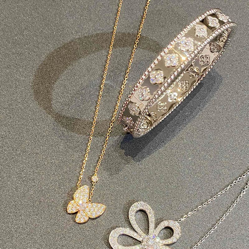 Roostick Gold Two Butterfly Necklace