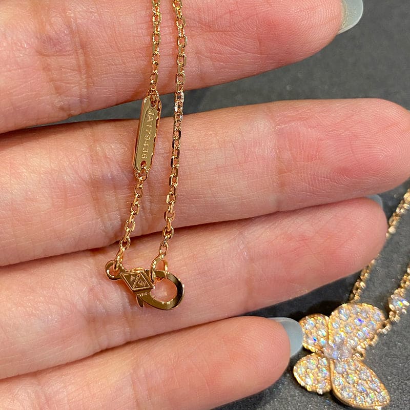 Roostick Gold Two Butterfly Necklace