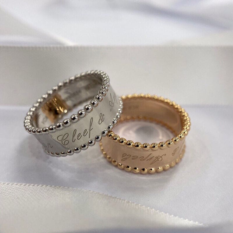 Roostick Rose Gold Perlée Signature Ring