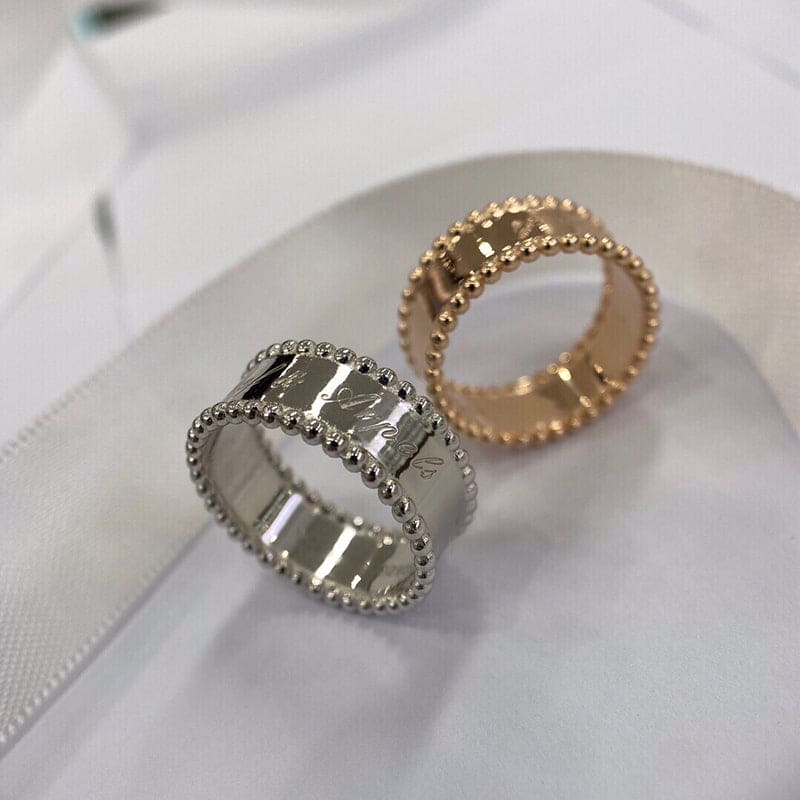 Roostick Rose Gold Perlée Signature Ring