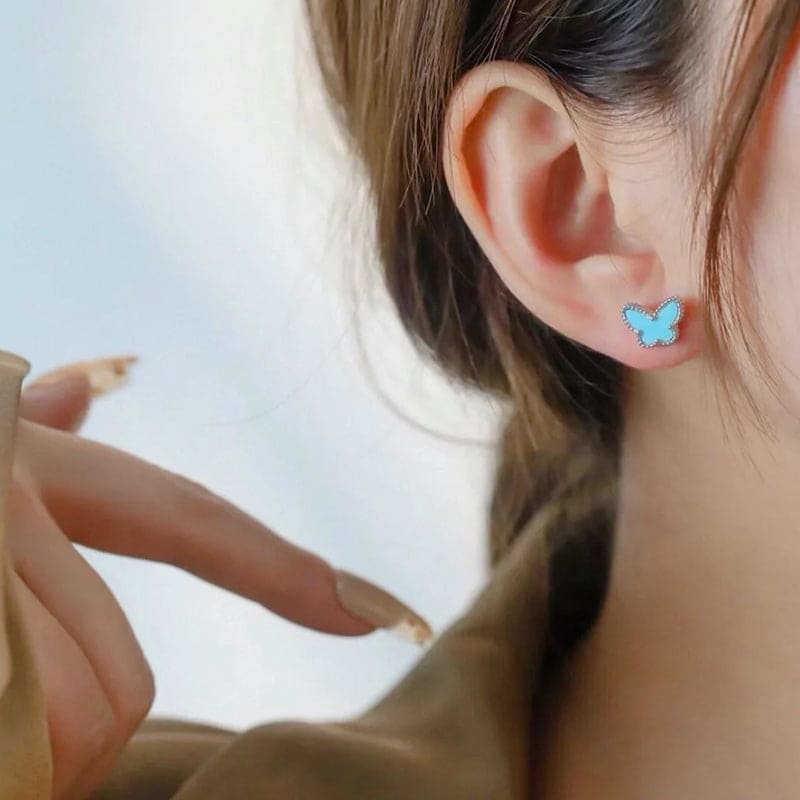 Roostick Sweet Alhambra Butterfly Stud Earrings