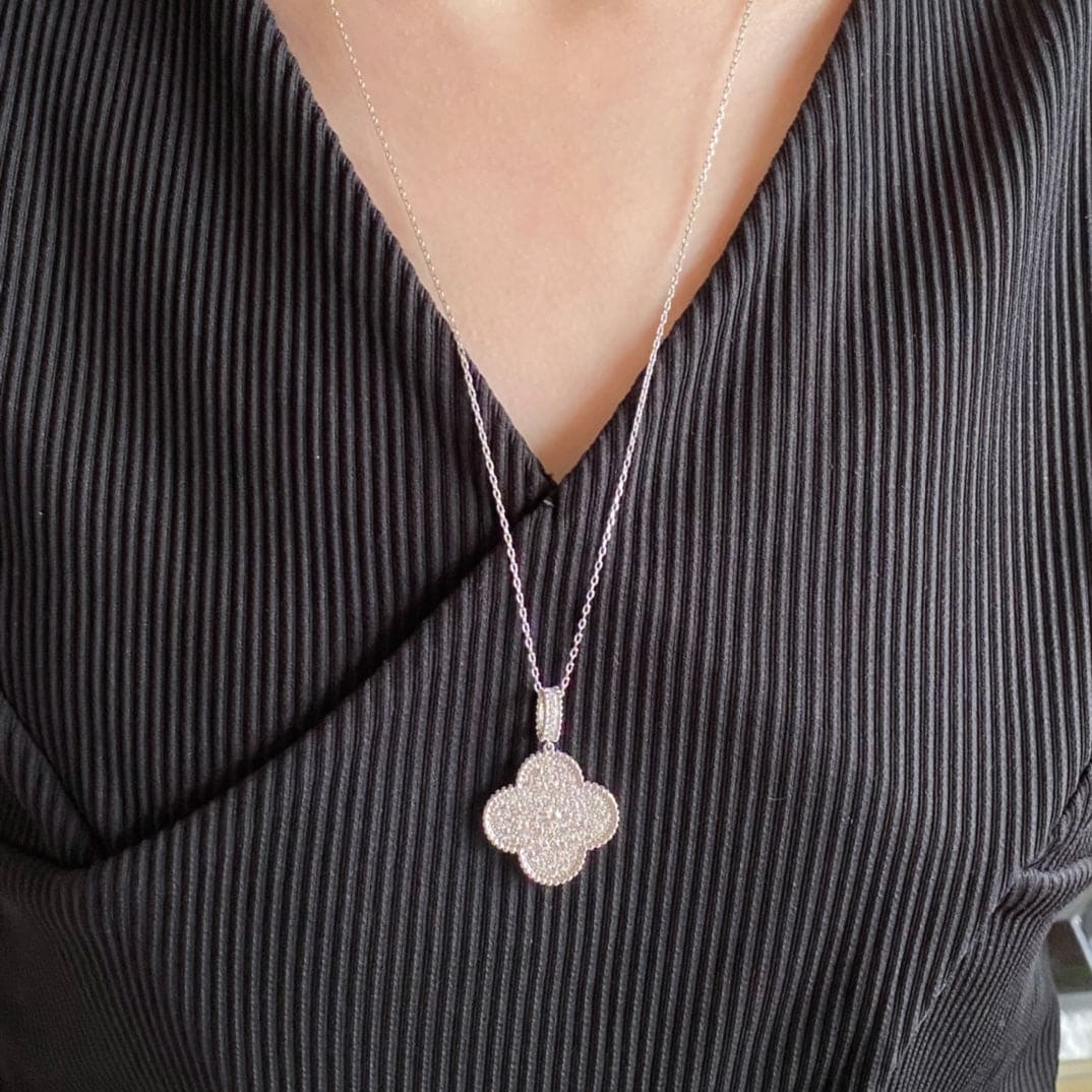 Roostick Magic Alhambra One Motifs Diamonds Clover Necklace