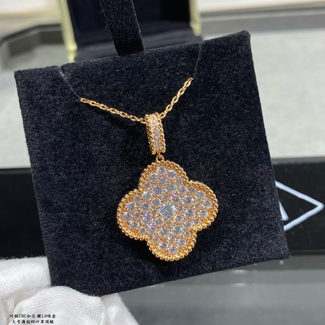 Roostick Magic Alhambra One Motifs Diamonds Clover Necklace