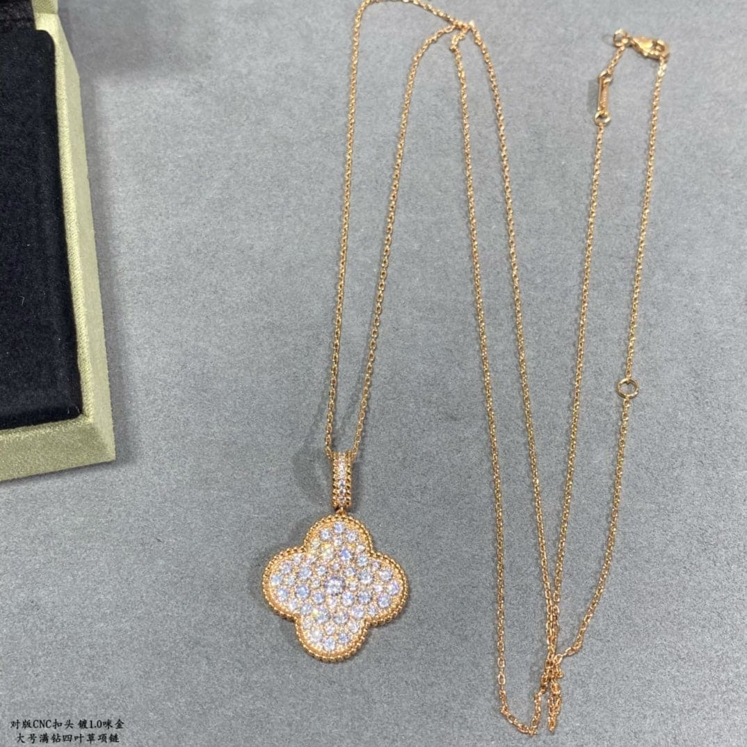 18K Magic Alhambra One Motifs Diamonds Necklace