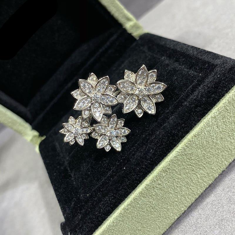 Roostick Lotus Four Flowers Ring