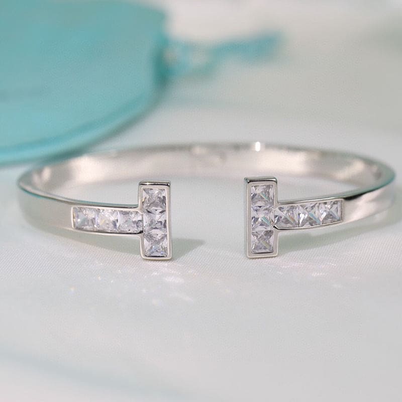 Roostick T Diamond Open Square Bracelet