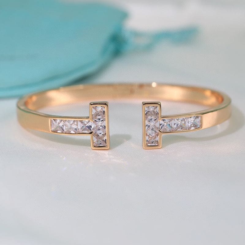 Roostick T Diamond Open Square Bracelet