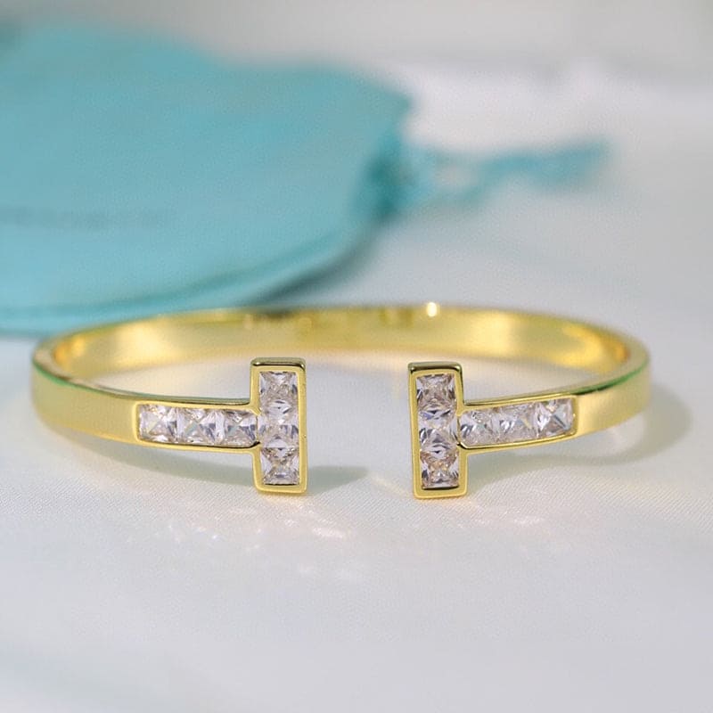 Roostick T Diamond Open Square Bracelet