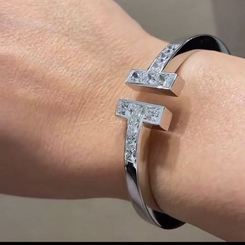 Roostick T Diamond Open Square Bracelet