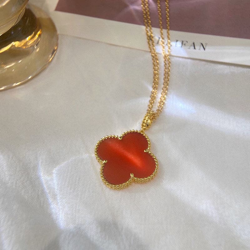 Roostick Magic Alhambra One Motifs Carnelian Clover Necklace