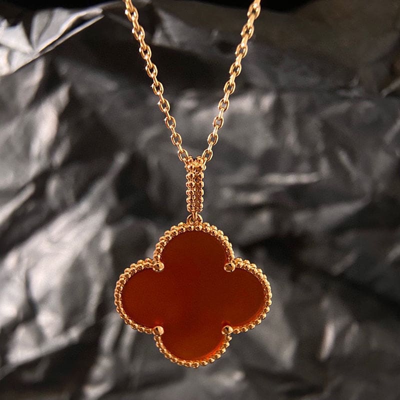 Roostick Magic Alhambra One Motifs Carnelian Clover Necklace
