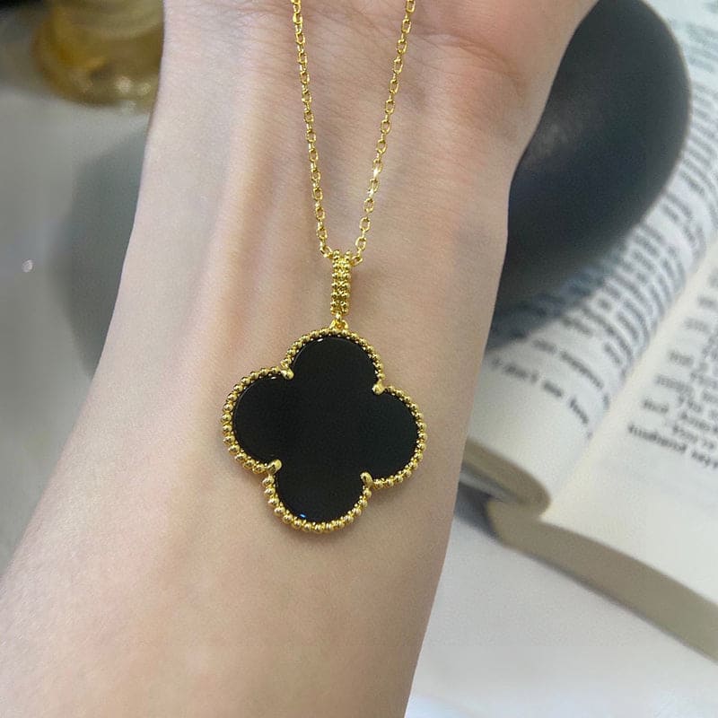 18K Magic Alhambra One Motifs Black Necklace