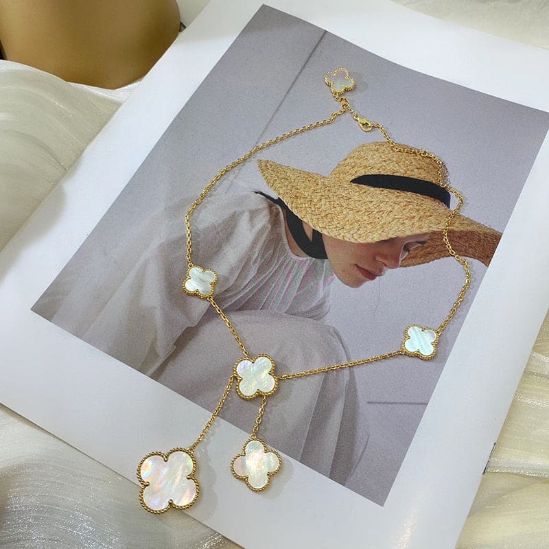 18K Magic Alhambra Six Pearls Motifs Necklace