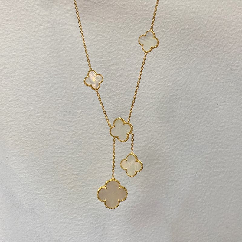 Roostick Magic Alhambra Six Pearls Motifs Clover Necklace