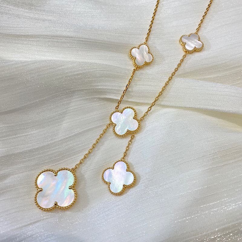 Roostick Magic Alhambra Six Pearls Motifs Clover Necklace