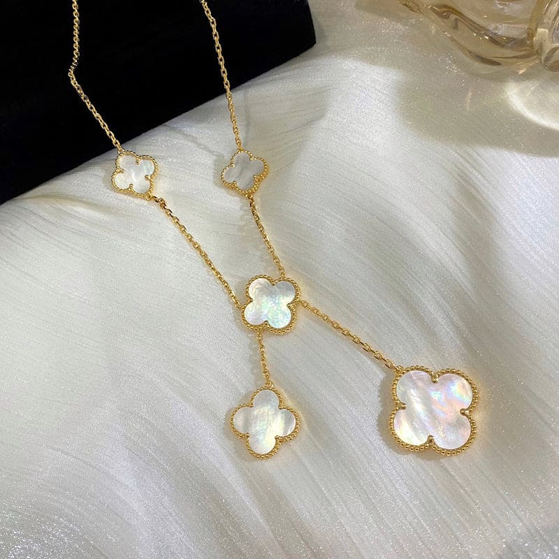 Roostick Magic Alhambra Six Pearls Motifs Clover Necklace