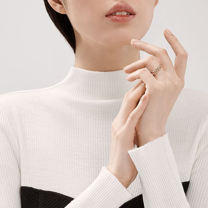 Roostick Knot Double Row Ring