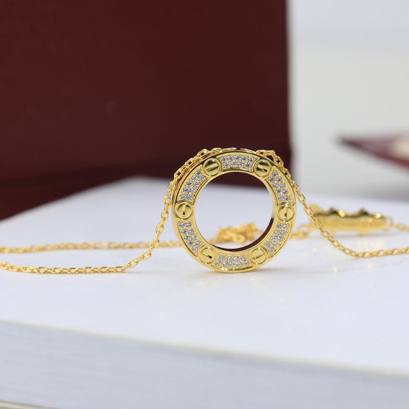 Roostick Love Diamond-Paved Love Necklace