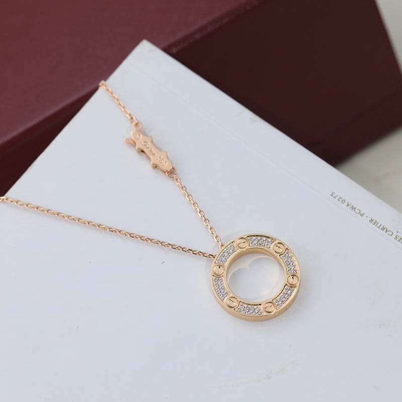 Roostick Love Diamond-Paved Love Necklace
