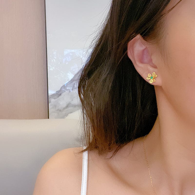 Roostick Frivole Mini Emerald Earrings