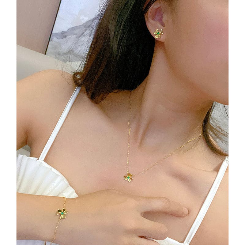Roostick Frivole Mini Emerald Earrings