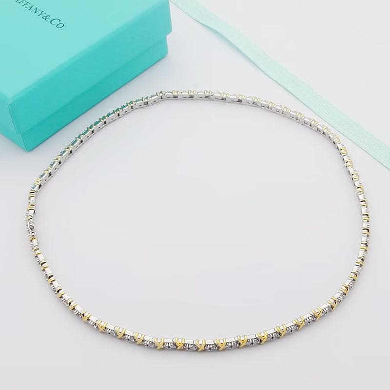 Roostick T Schlumberger Eighteen Stone Choker Necklace