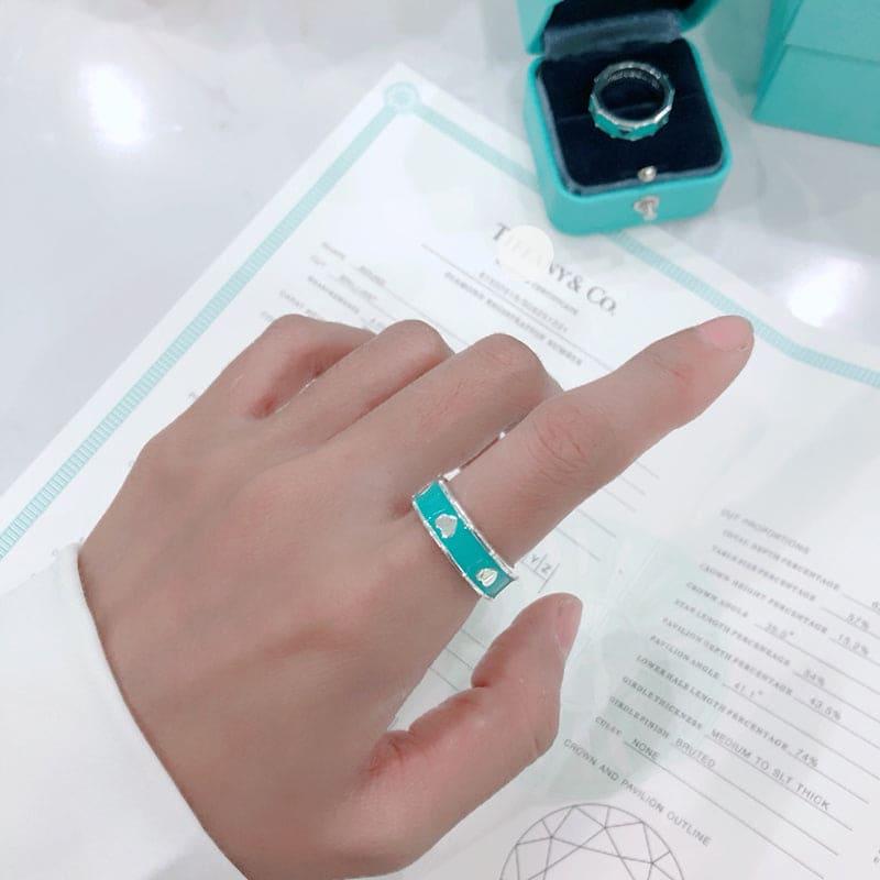 Roostick Blue Love Heart Ring