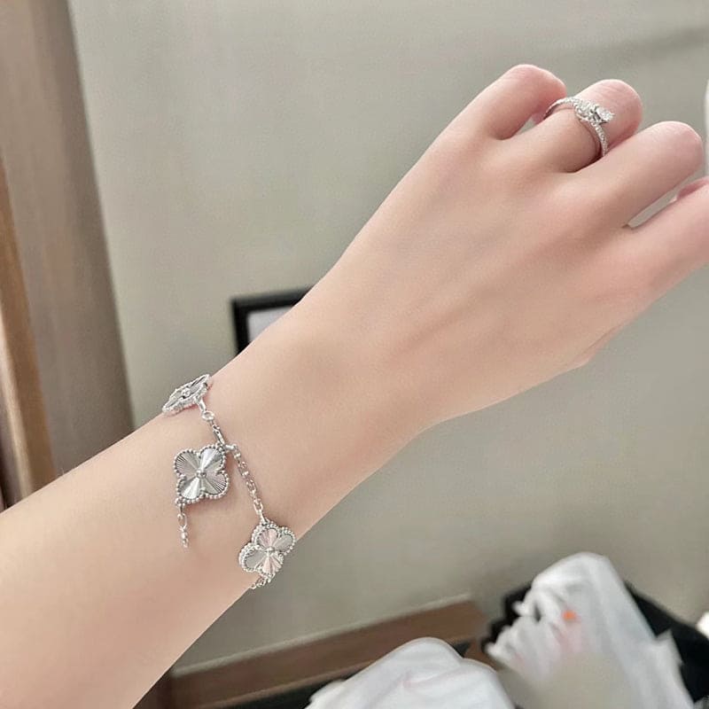 Roostick Vintage Alhambra Five Motifs Diamonds Clover Bracelet