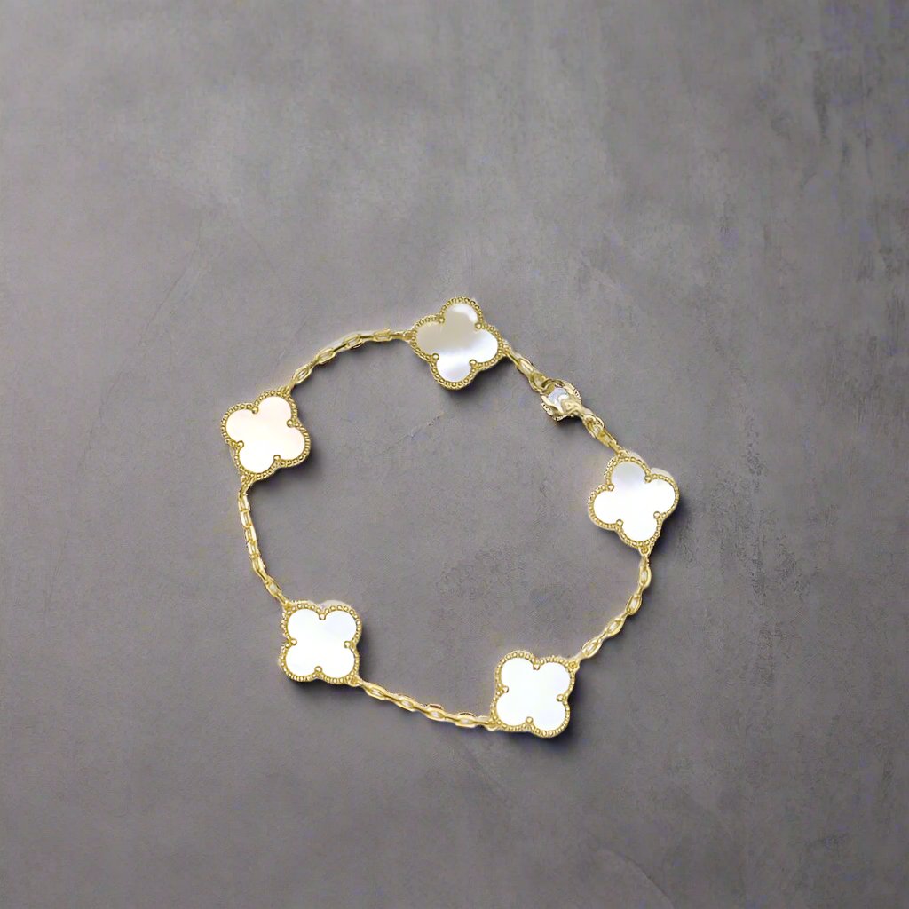 Roostick Vintage Alhambra Five Motifs Mother of Pearl Bracelet