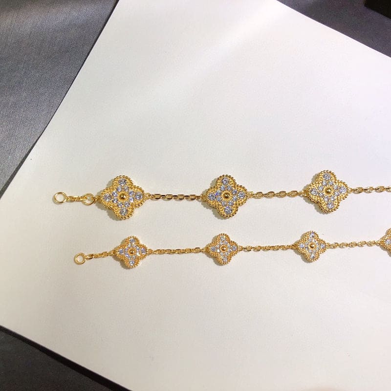 Roostick Vintage Alhambra Diamonds Clover Bracelet