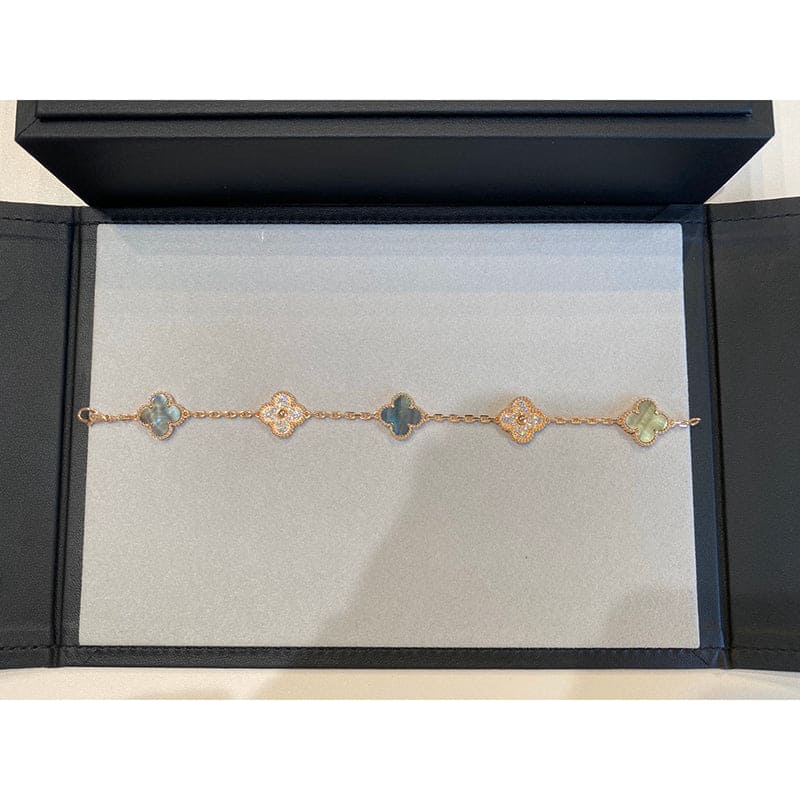 Roostick Vintage Alhambra Five Motifs Pearl Bracelet