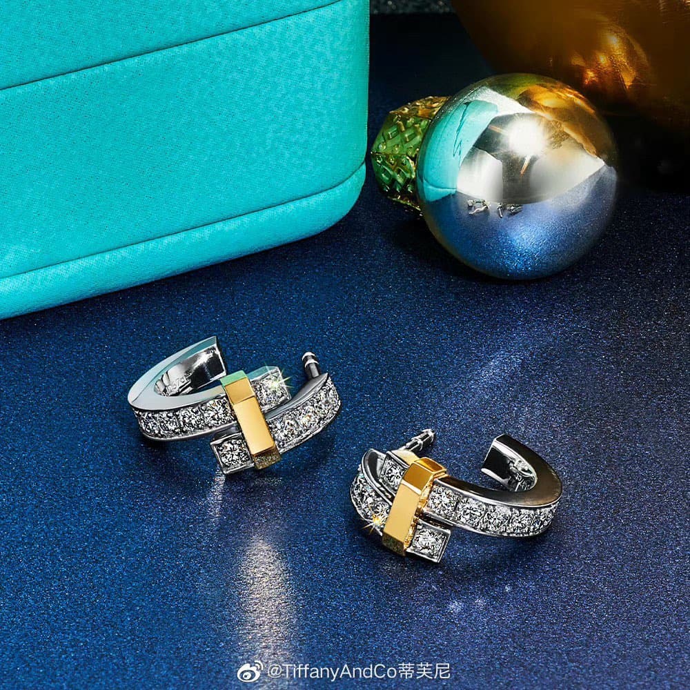 Roostick Edge Hoop Diamonds Earrings