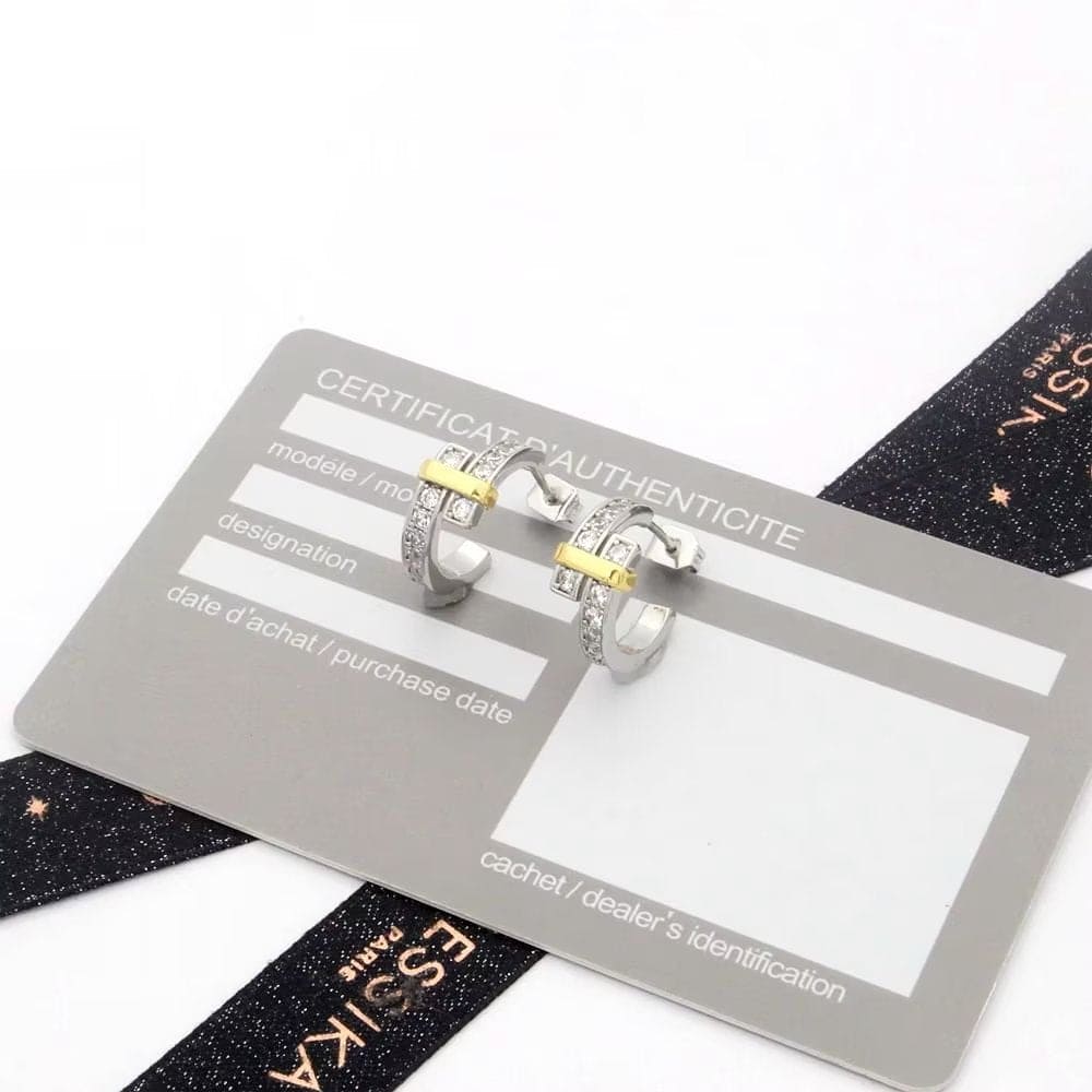 Roostick Edge Hoop Diamonds Earrings