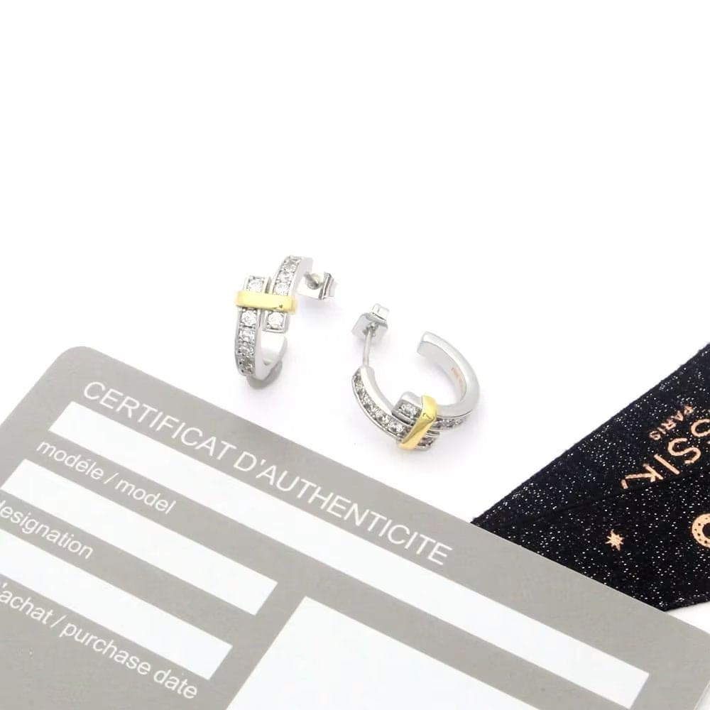 Roostick Edge Hoop Diamonds Earrings