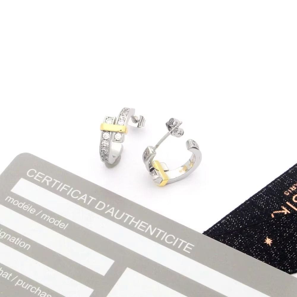 Roostick Edge Hoop Diamonds Earrings