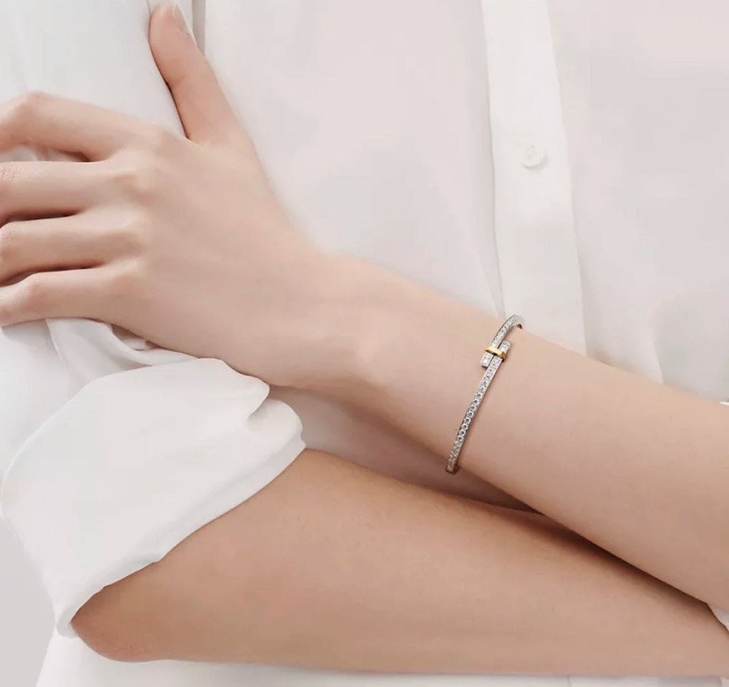 Roostick Edge Hinged Bypass Bangle Bracelet