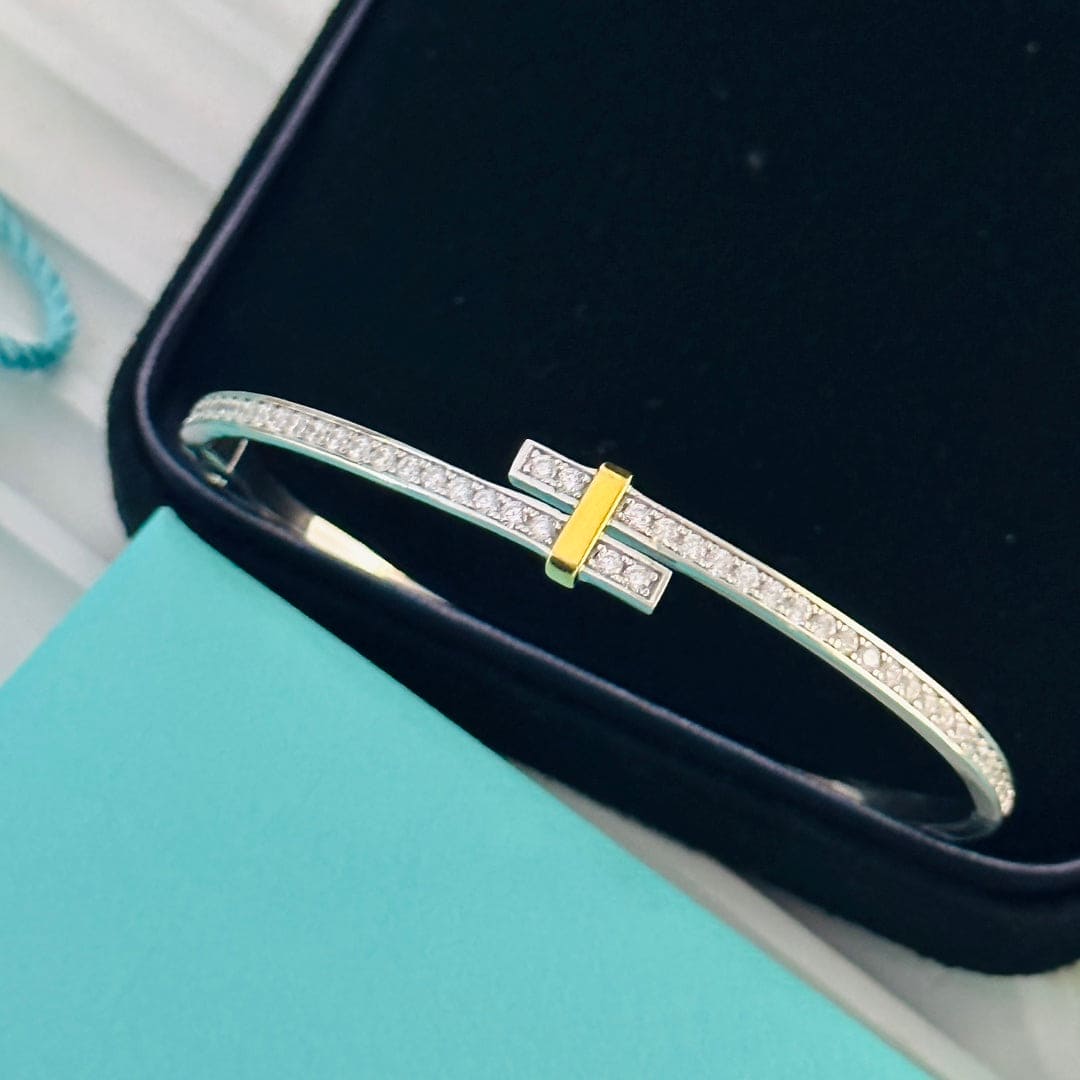 Roostick Edge Hinged Bypass Bangle Bracelet