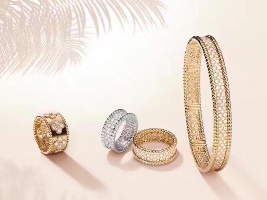 Roostick Perlée Diamonds 3 Row Ring