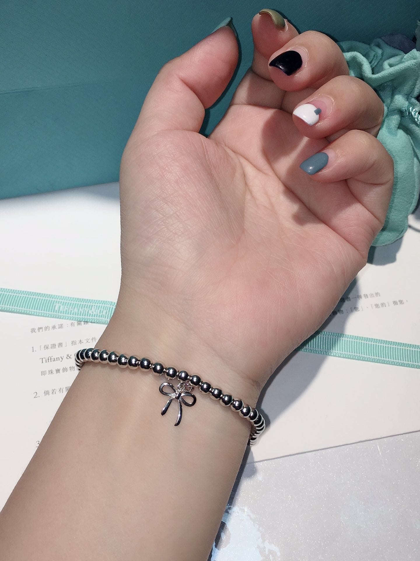 Roostick Bow Charm Bead Bracelet