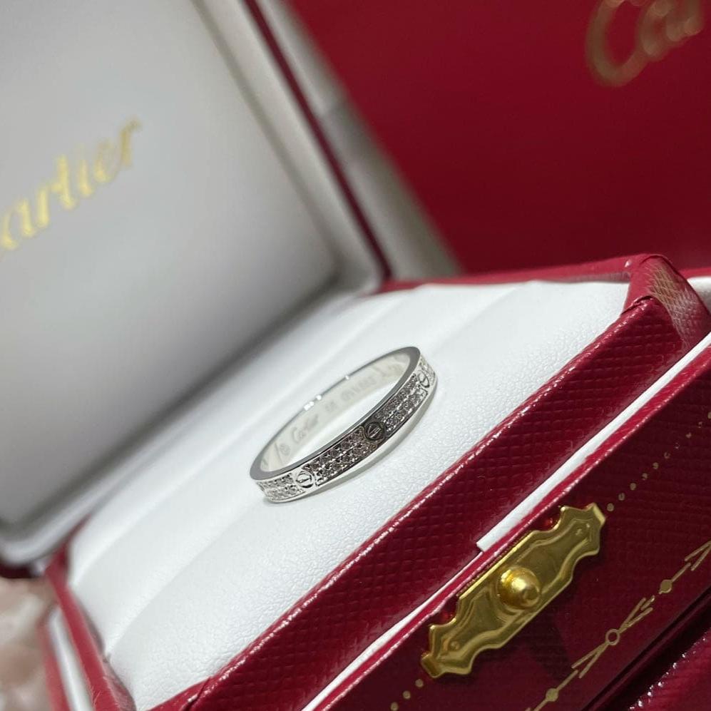 Roostick Steel Love Diamond-Paved 3mm Ring