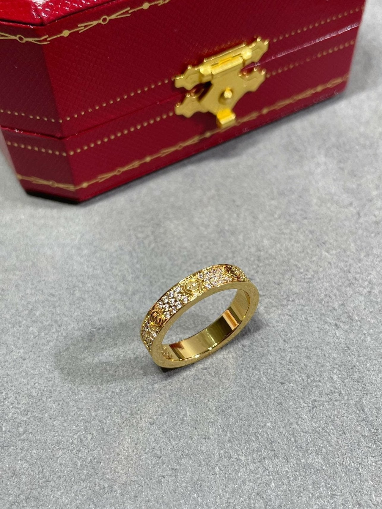 Roostick Steel Love Diamond-Paved 3mm Ring