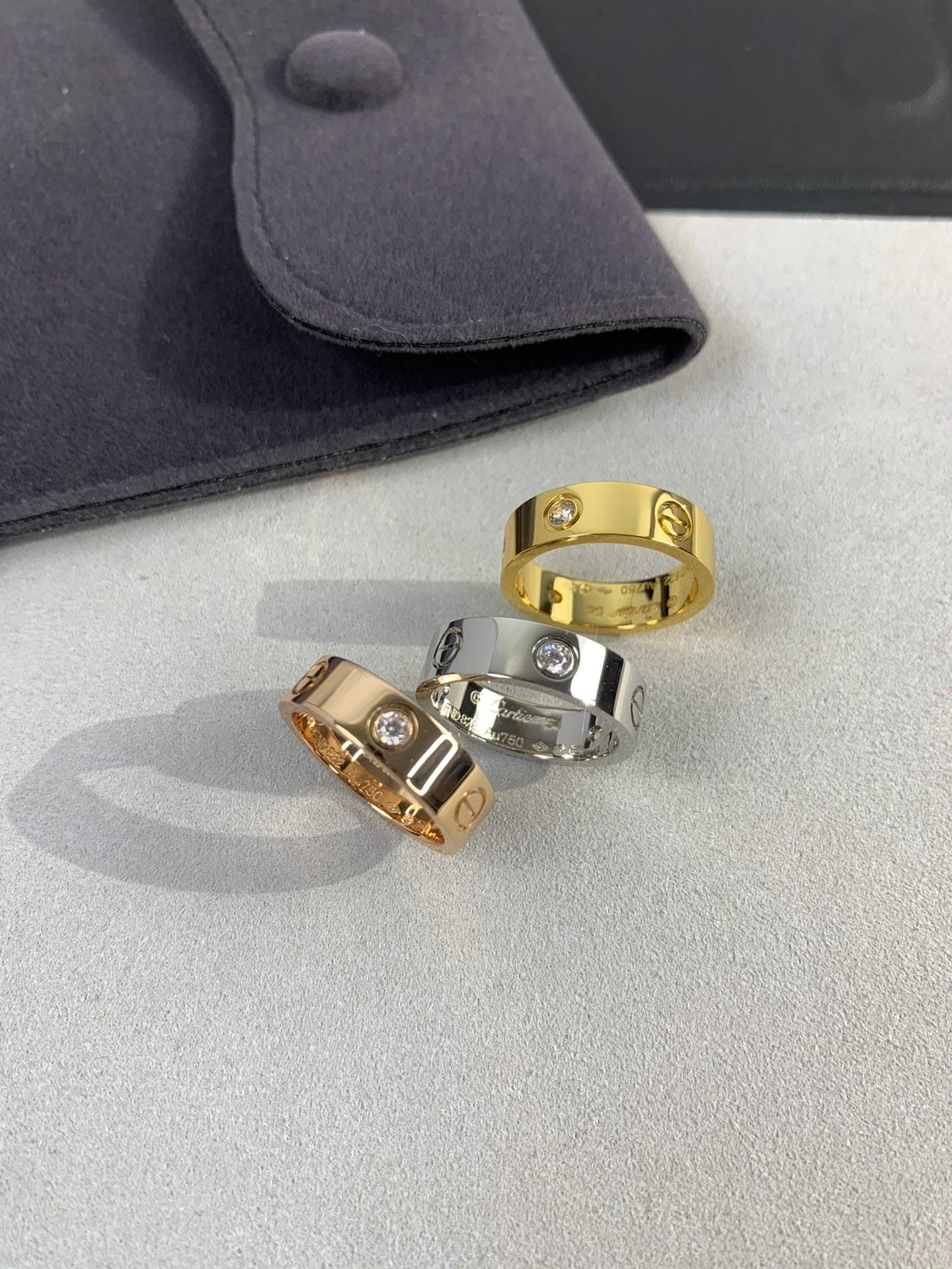 Roostick Three Diamonds Love Wedding Ring